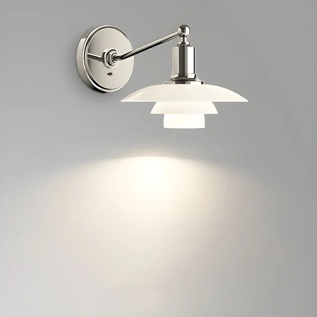 Mini 3 Tiers Wall Sconce with Glass Shade for Living Room