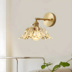 Vintage Adjustable Crystal LED Wall Sconce with Brass Finish