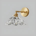 Vintage Adjustable Crystal LED Wall Sconce with Brass Finish