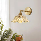 Vintage Adjustable Crystal LED Wall Sconce with Brass Finish