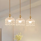Elegant Glass-Crystal Gold Island Pendant Lights