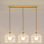 Elegant Glass-Crystal Gold Island Pendant Lights