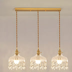 Elegant Glass-Crystal Gold Island Pendant Lights