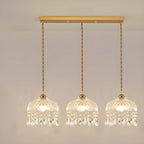 Elegant Glass-Crystal Gold Island Pendant Lights