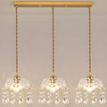 Elegant Glass-Crystal Gold Island Pendant Lights