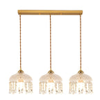 Elegant Glass-Crystal Gold Island Pendant Lights