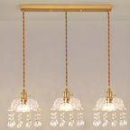 Elegant Glass-Crystal Gold Island Pendant Lights