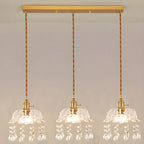 Elegant Glass-Crystal Gold Island Pendant Lights
