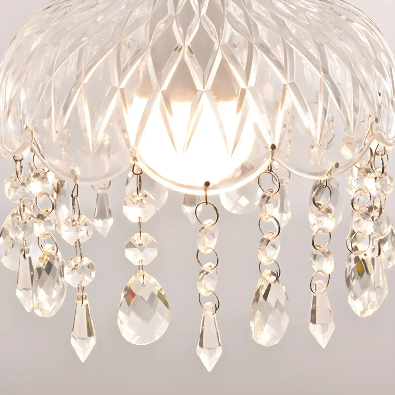 Elegant Glass-Crystal Gold Island Pendant Lights