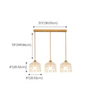 Elegant Glass-Crystal Gold Island Pendant Lights