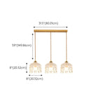 Elegant Glass-Crystal Gold Island Pendant Lights