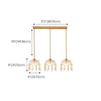 Elegant Glass-Crystal Gold Island Pendant Lights