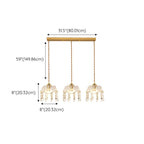 Elegant Glass-Crystal Gold Island Pendant Lights