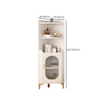 Modern White Rounded Wood Metal Leg Storage Corner Cabinet