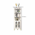 Modern White Rounded Wood Metal Leg Storage Corner Cabinet