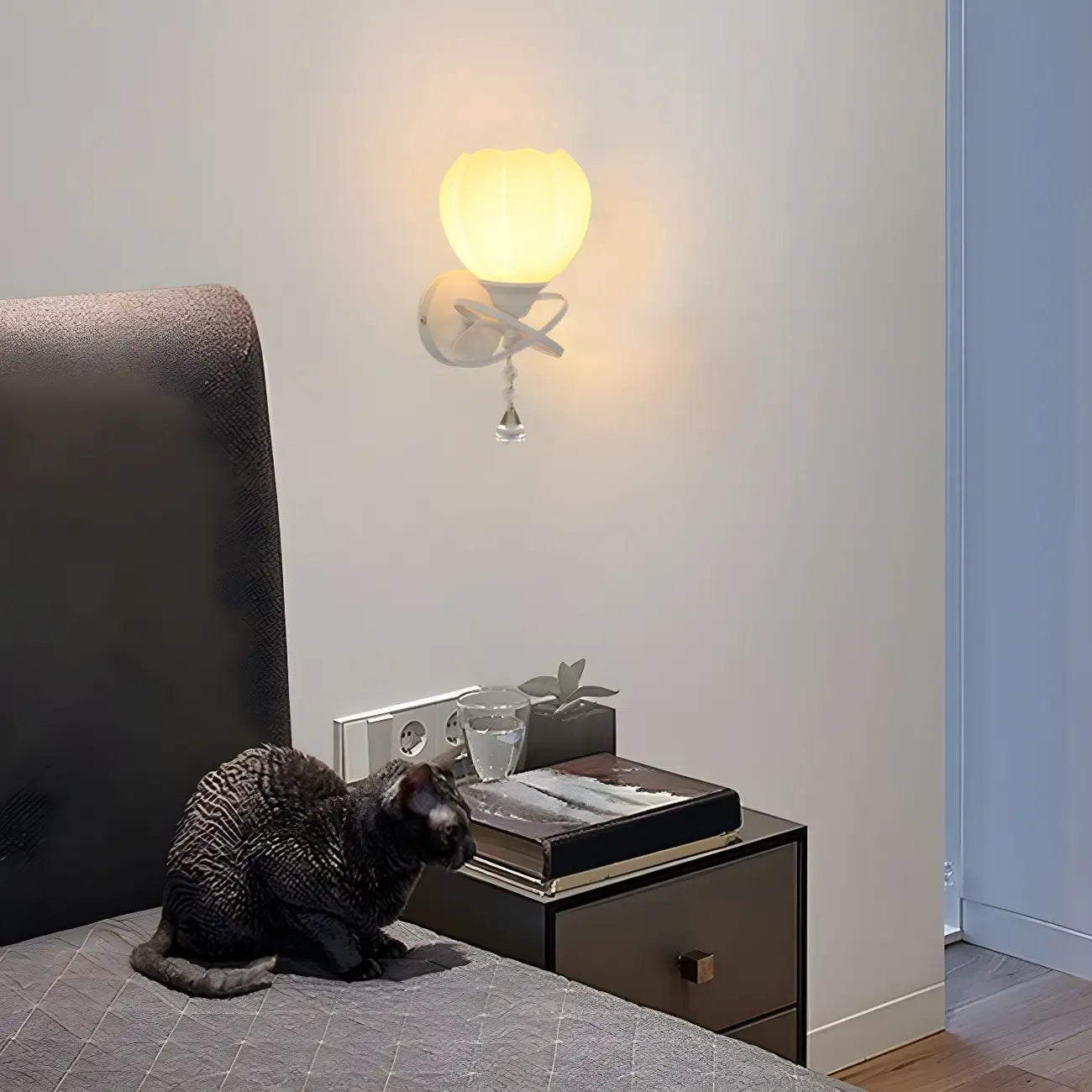 10 to 14 Inch Vintage Floral Wall Sconce for Interior Spaces