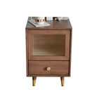 Vintage Brown Wood 2-Drawer Nightstand
