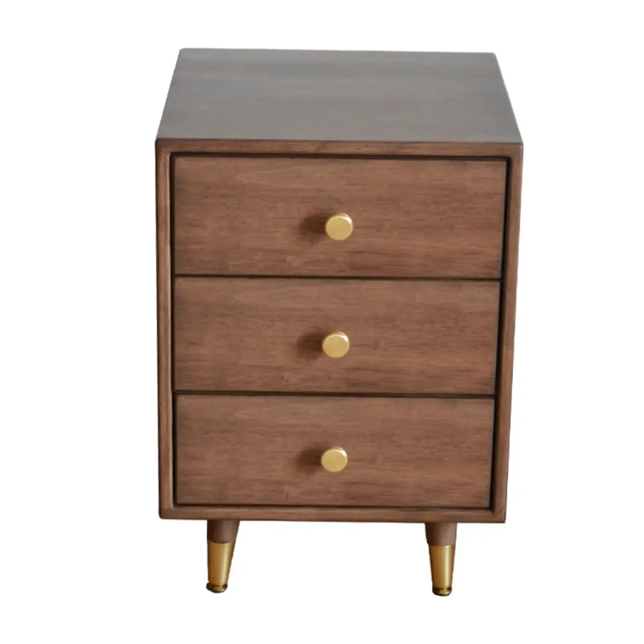 Vintage Brown Wood 2-Drawer Nightstand