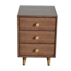 Vintage Brown Wood 2-Drawer Nightstand