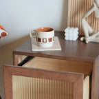Vintage Brown Wood 2-Drawer Nightstand