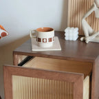 Vintage Brown Wood 2-Drawer Nightstand