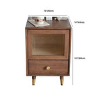 Vintage Brown Wood 2-Drawer Nightstand