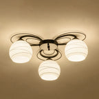 Traditional Black Cylinder Glass Semi-Flush Mount Ceiling Light