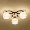 Traditional Black Cylinder Glass Semi-Flush Mount Ceiling Light
