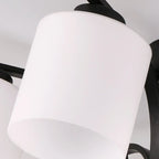 Traditional Black Cylinder Glass Semi-Flush Mount Ceiling Light