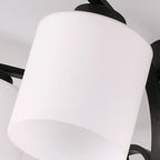 Traditional Black Cylinder Glass Semi-Flush Mount Ceiling Light