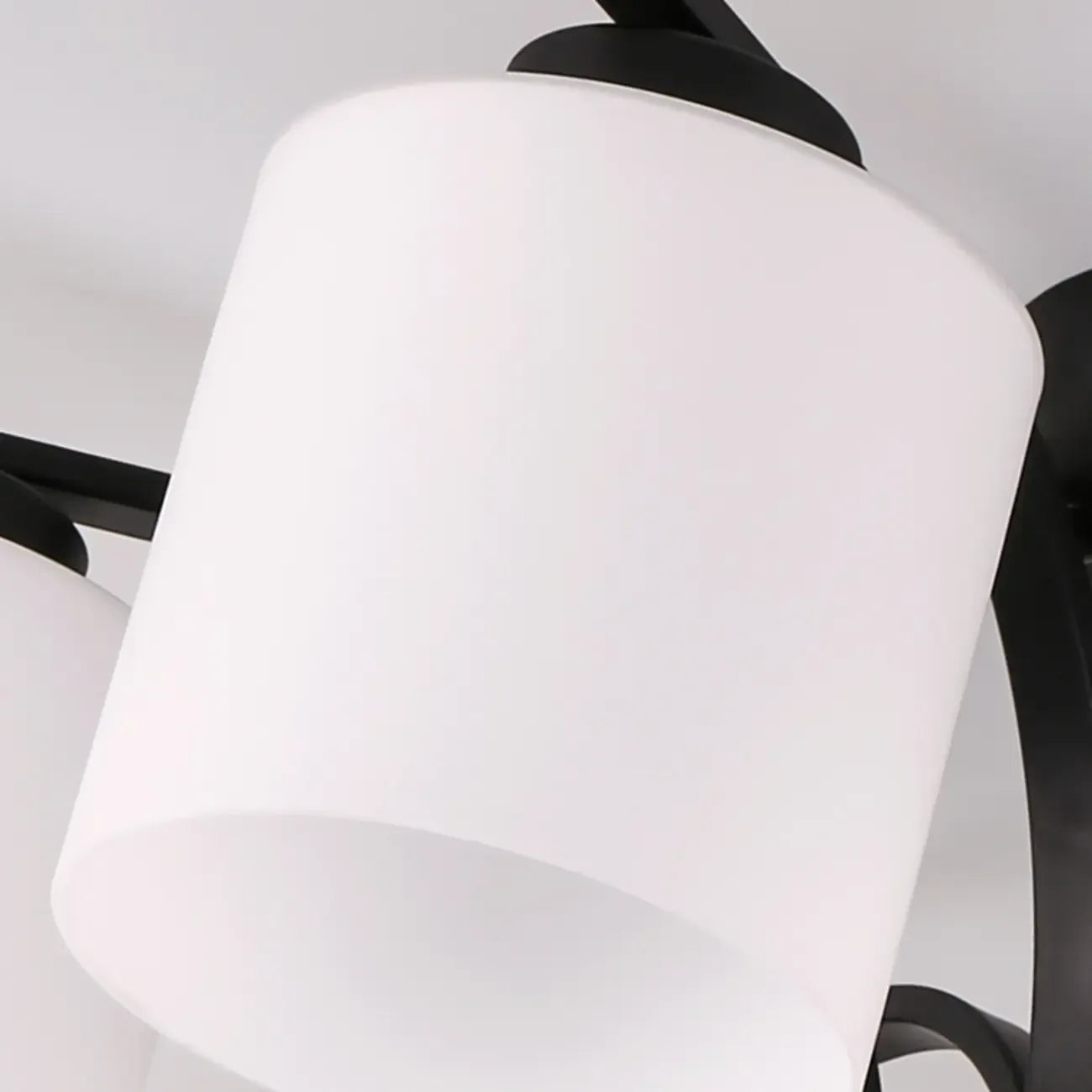 Traditional Black Cylinder Glass Semi-Flush Mount Ceiling Light