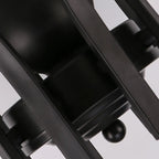 Traditional Black Cylinder Glass Semi-Flush Mount Ceiling Light