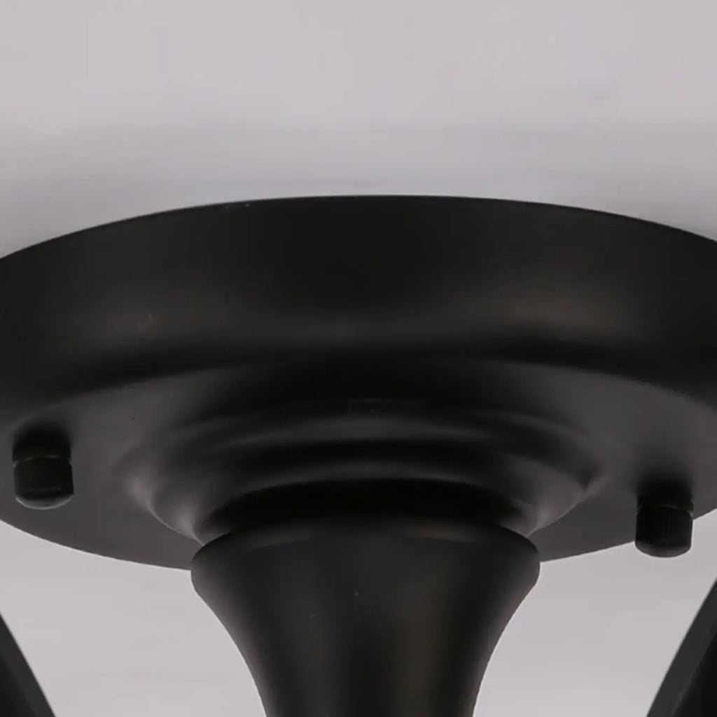 Traditional Black Cylinder Glass Semi-Flush Mount Ceiling Light