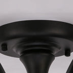 Traditional Black Cylinder Glass Semi-Flush Mount Ceiling Light
