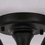 Traditional Black Cylinder Glass Semi-Flush Mount Ceiling Light