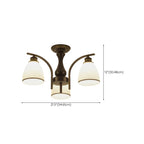 Traditional Black Cylinder Glass Semi-Flush Mount Ceiling Light