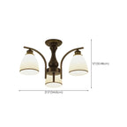 Traditional Black Cylinder Glass Semi-Flush Mount Ceiling Light