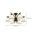 Traditional Black Cylinder Glass Semi-Flush Mount Ceiling Light