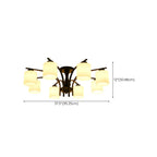 Traditional Black Cylinder Glass Semi-Flush Mount Ceiling Light