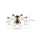 Traditional Black Cylinder Glass Semi-Flush Mount Ceiling Light