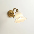 Mini White Wall Sconce with Glass Shade for Living Room