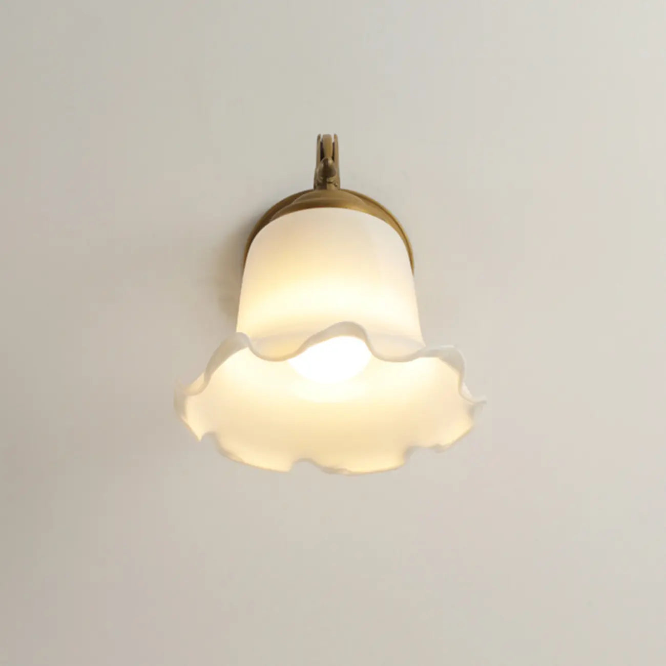 Mini White Wall Sconce with Glass Shade for Living Room