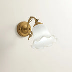Mini White Wall Sconce with Glass Shade for Living Room