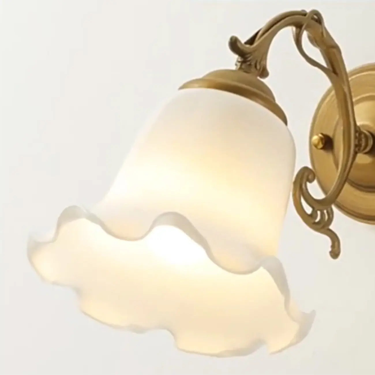 Mini White Wall Sconce with Glass Shade for Living Room