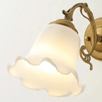 Mini White Wall Sconce with Glass Shade for Living Room