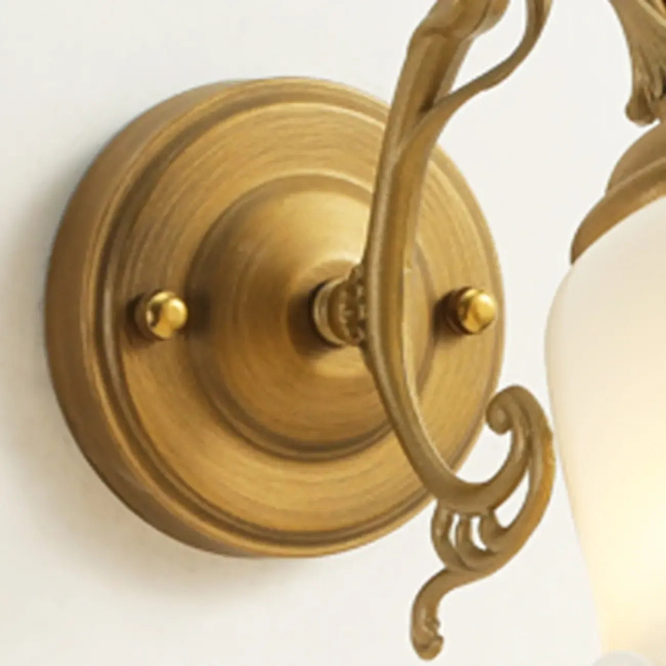Mini White Wall Sconce with Glass Shade for Living Room