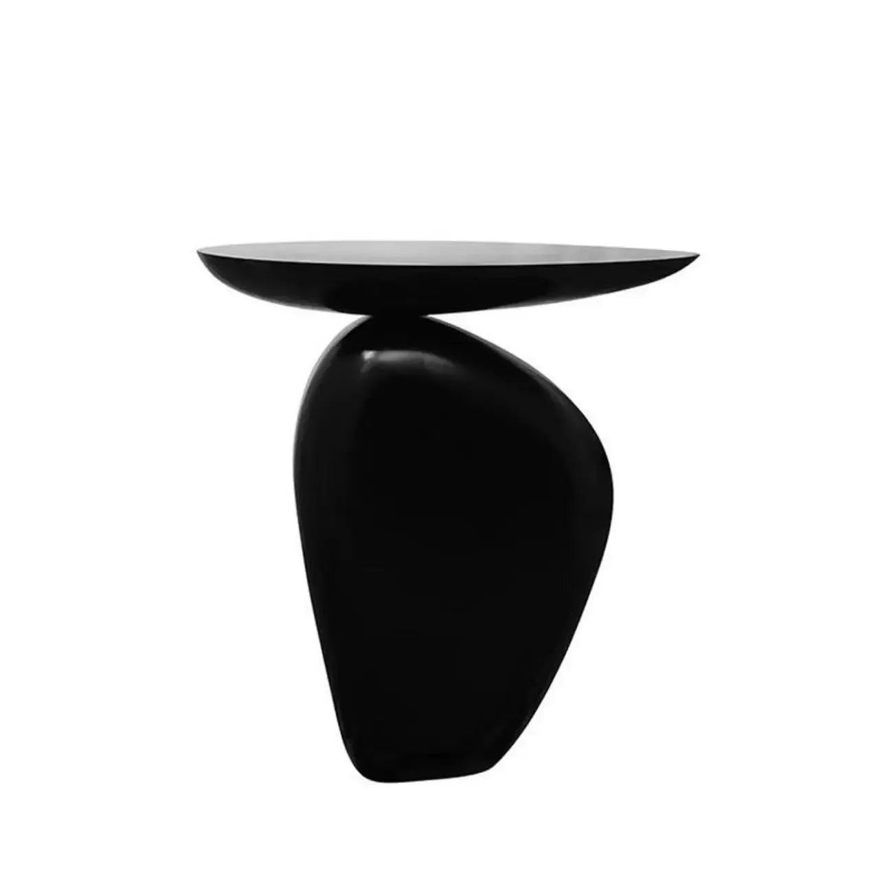 Modern Black End Side Table with Steel Base
