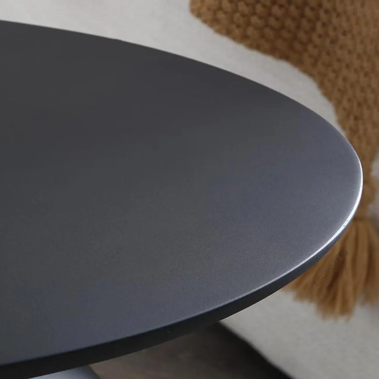 Modern Black End Side Table with Steel Base