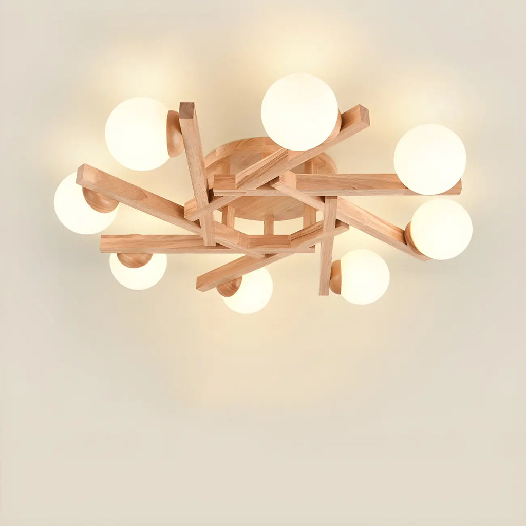 Globe White LED Semi Flush Ceiling Light for Living Room