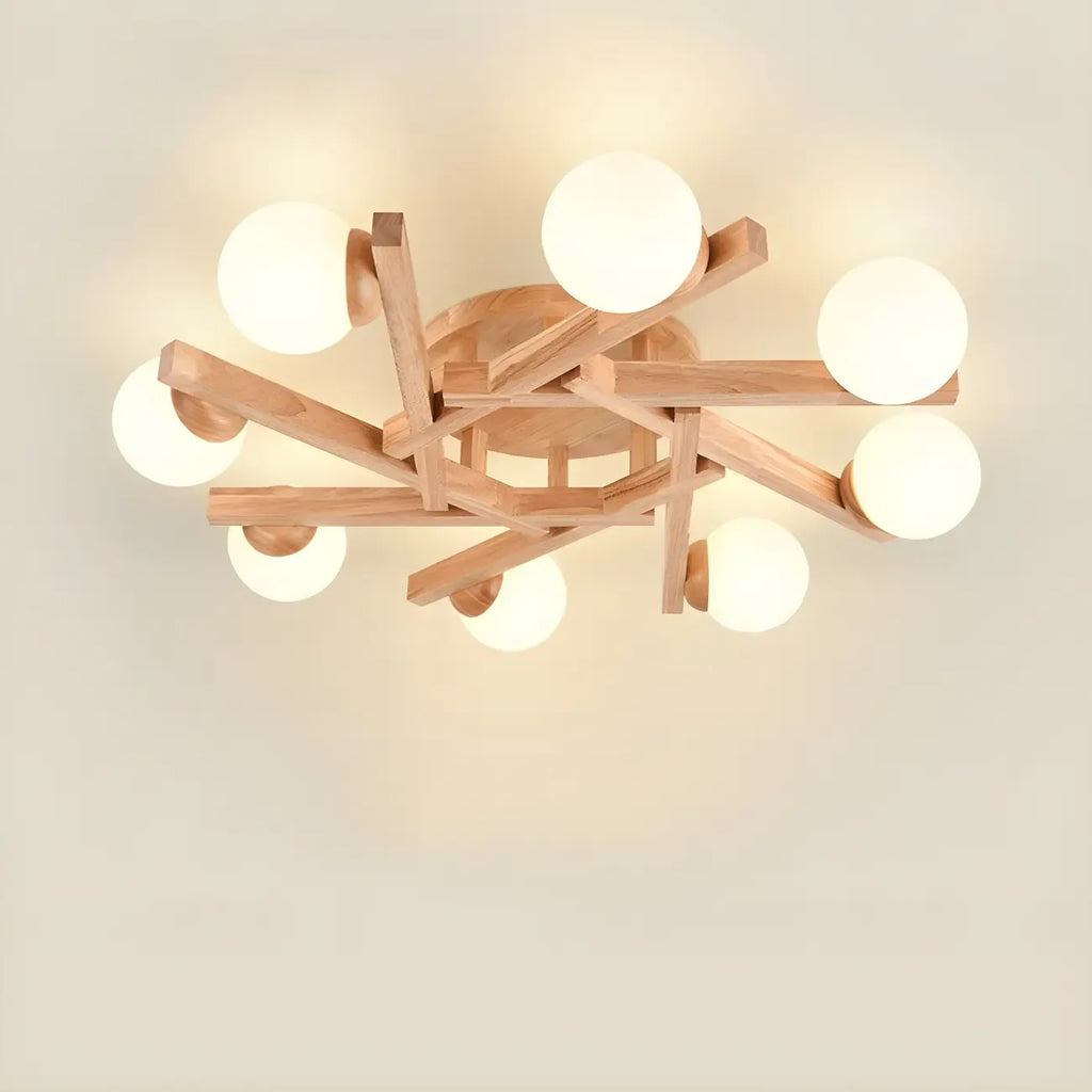 Globe White LED Semi Flush Ceiling Light for Living Room